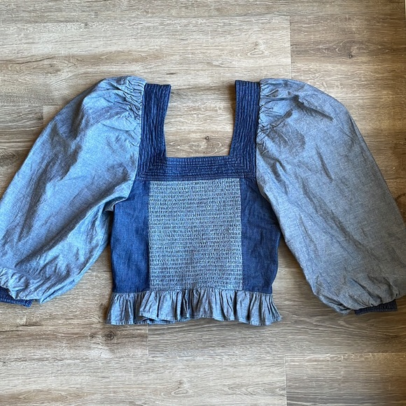 Anthropologie love the label denim top - Picture 11 of 11